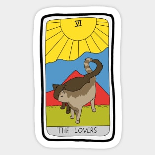 The lovers with cats Sticker